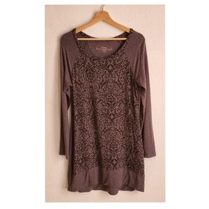 Soma Lounge Tunic Top Sz M Gray Black